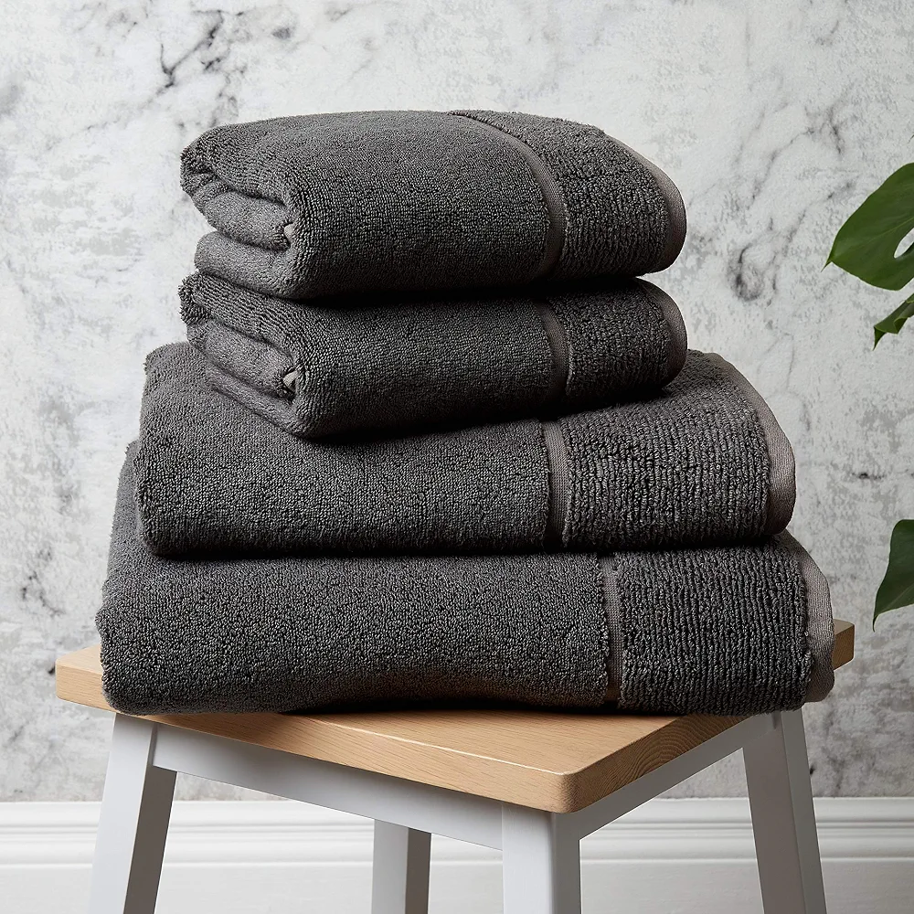 Panda® London Bamboo Serviette de bain – 70 x 135 cm, gris urbain | Bambou bio doux et moelleux | Super absorbante et séchage rapide | Hypoallergénique, antibactérien et sans odeur pour les peaux