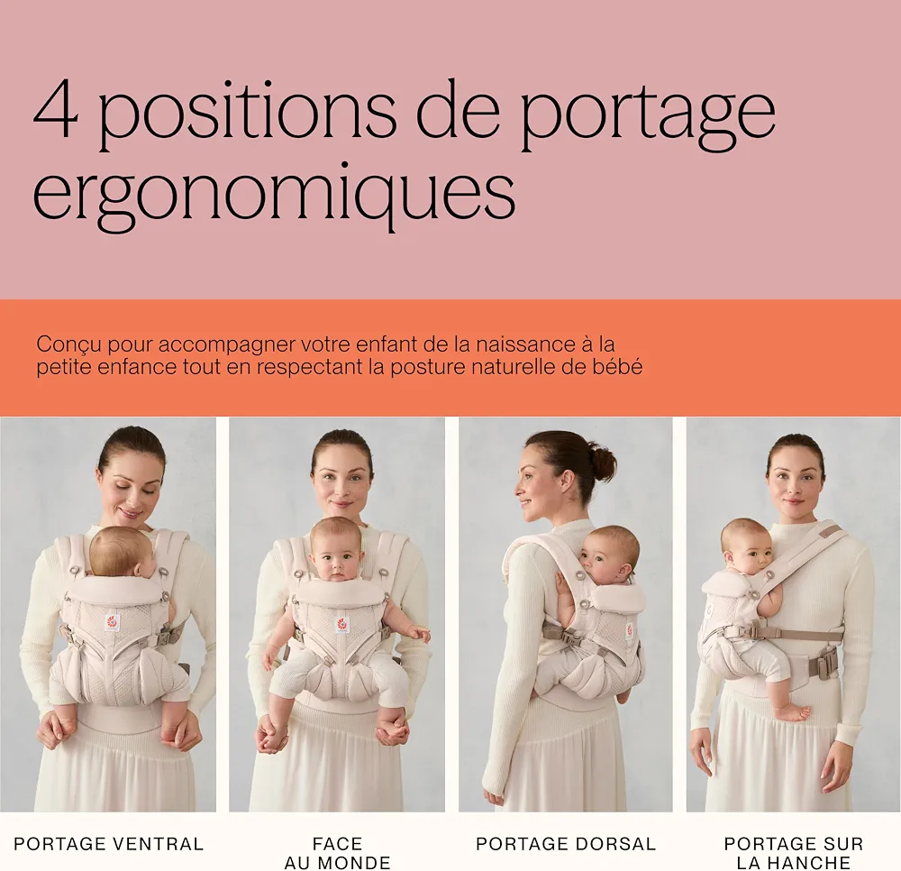 Ergobaby Porte-bébé Omni Classic pour Nouveau-nés et Bambins 0 à 48 Mois