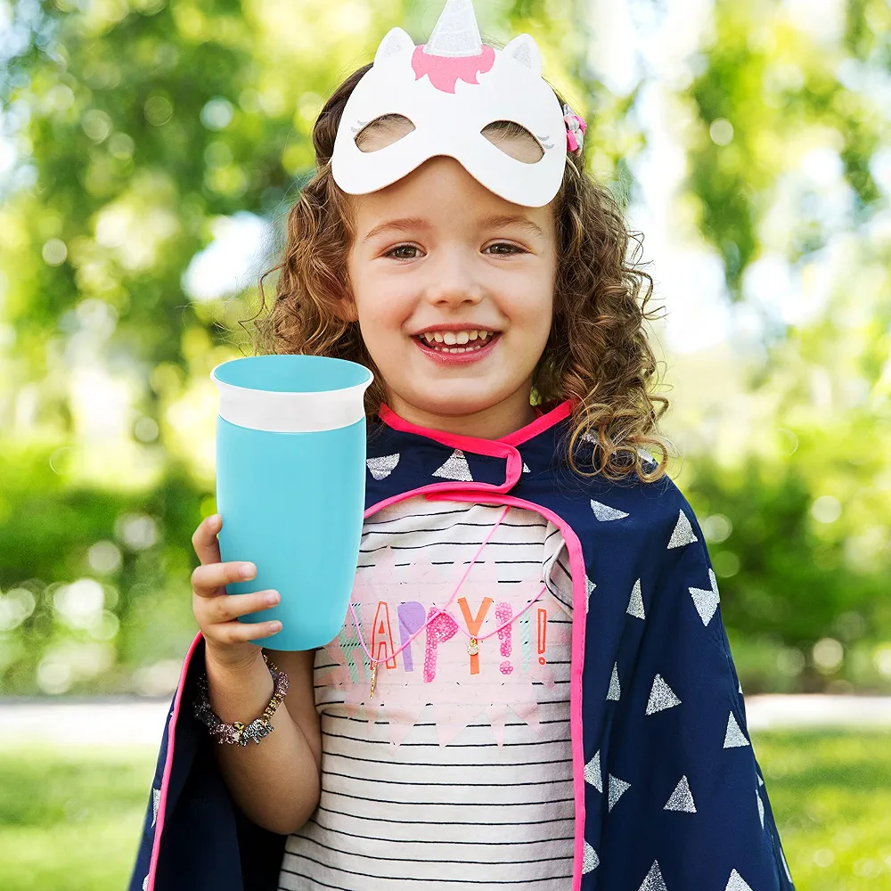 Munchkin Miracle 360 Tasse à Bec| Tasse Bébé & Tout-Petits | Sans BPA | Sans Déversement | Étanche | 12+ Mois | 10oz/296ml | 2 Pack | Bleu/Vert