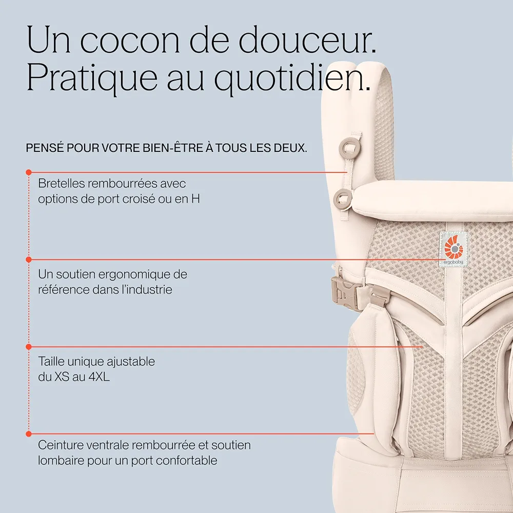 Ergobaby Porte-bébé Omni Classic pour Nouveau-nés et Bambins 0 à 48 Mois