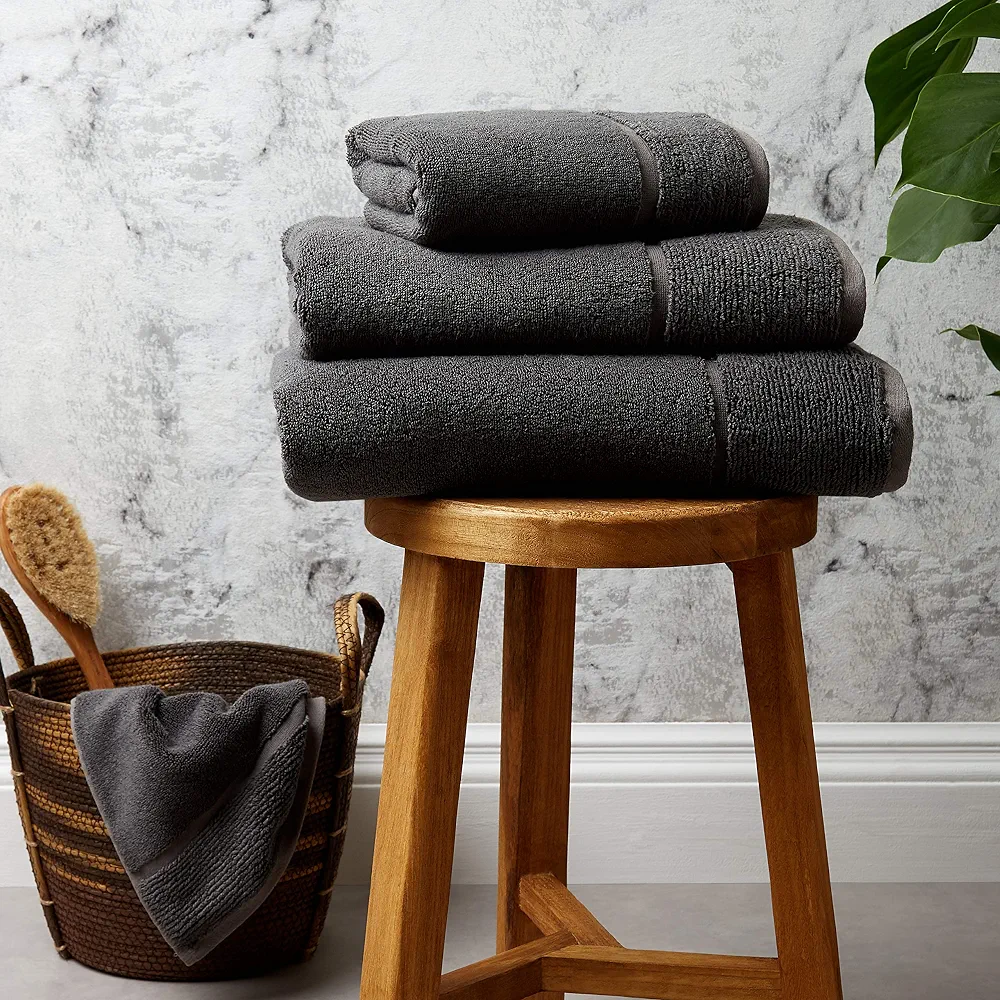 Panda® London Bamboo Serviette de bain – 70 x 135 cm, gris urbain | Bambou bio doux et moelleux | Super absorbante et séchage rapide | Hypoallergénique, antibactérien et sans odeur pour les peaux