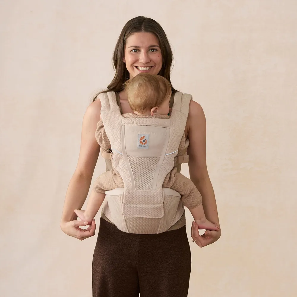 Porte-bébé Ergobaby Alta Hip Seat avec siège de hanche pour bébés et jeunes enfants à partir de 4 mois (5,5 kg - 20,4 kg), porte-bébé avec siège de hanche en Mesh SoftFlex, Pearl Grey