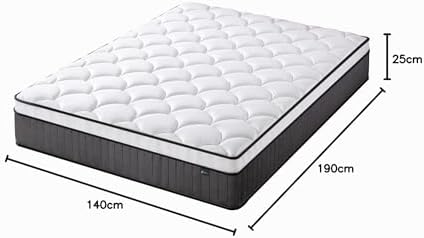 Zinus Matelas 140x190 cm Memoire de Forme - Épaisseur 25 cm - Matelas 2 Places - Hybride Mousse & Ressorts Ensachés - Durable & Respirant - Certifié Oeko-TEX - Image 3