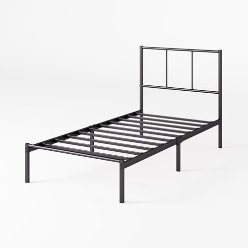 Zinus - Cadre de lit Justin 90x190 cm - Métal - Noir - Tête de lit - Montage Facile - Hauteur 30 cm - Espace de Rangement sous Le lit - Design Moderne - Image 7