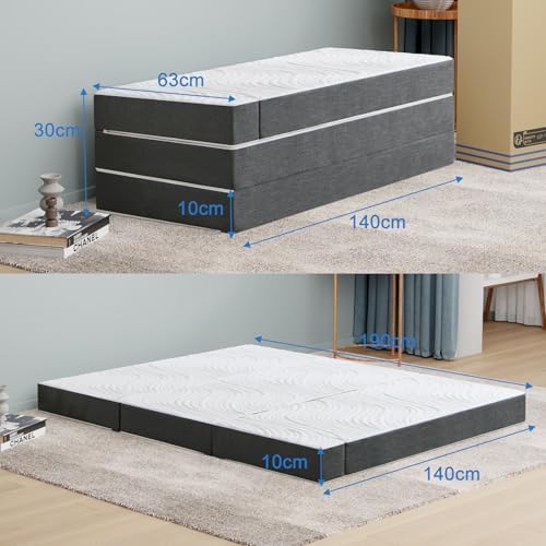 Twirest Matelas Pliant Mousse à Mémoire, 120 x 190 x 10 cm, 1 Personne - Image 2