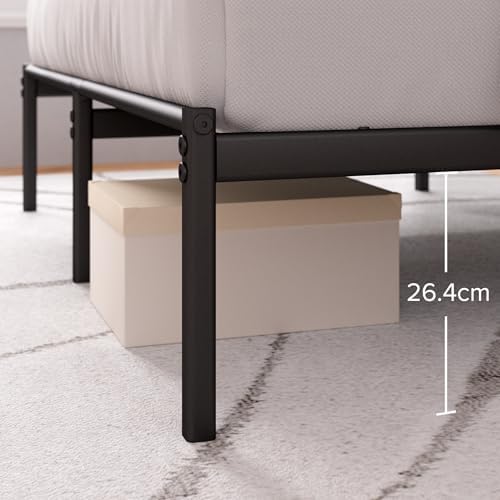 Zinus - Cadre de lit Justin 90x190 cm - Métal - Noir - Tête de lit - Montage Facile - Hauteur 30 cm - Espace de Rangement sous Le lit - Design Moderne - Image 5