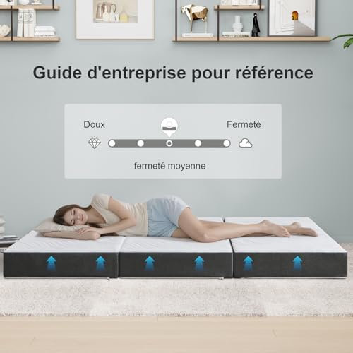 Twirest Matelas Pliant Mousse à Mémoire, 120 x 190 x 10 cm, 1 Personne - Image 4