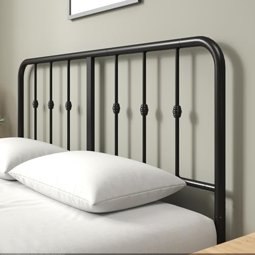 Zinus Florence Sommier 140x190 cm avec Lattes en Métal - Cadre & Tête de Lit 2 Personnes en Métal Robuste - Hauteur 35 cm pour Rangement - Montage Facile - Noir - Image 4