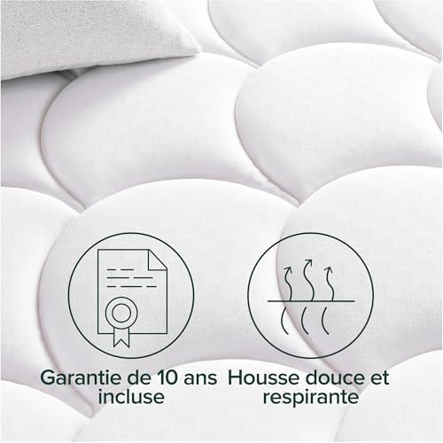 Zinus Matelas 140x190 cm Memoire de Forme - Épaisseur 25 cm - Matelas 2 Places - Hybride Mousse & Ressorts Ensachés - Durable & Respirant - Certifié Oeko-TEX - Image 8