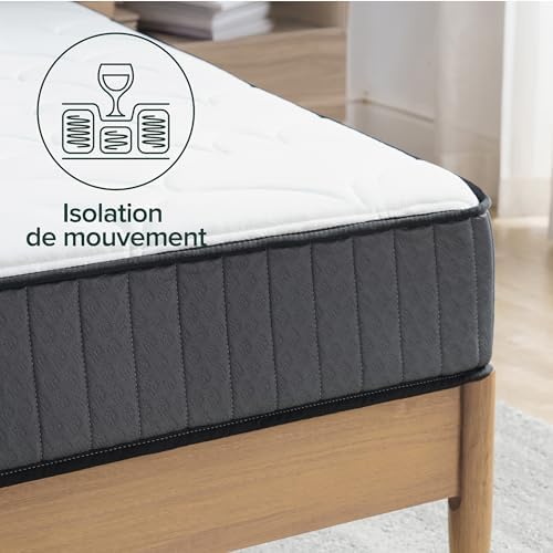 Zinus Matelas 140x190 cm Memoire de Forme - Épaisseur 25 cm - Matelas 2 Places - Hybride Mousse & Ressorts Ensachés - Durable & Respirant - Certifié Oeko-TEX - Image 15
