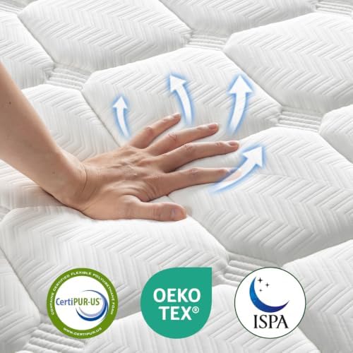 BedStory Matelas 100 x 200 cm, hauteur 25,5 cm, matelas à ressorts ensachés - Image 2