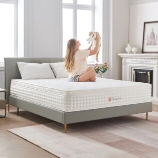 Hiepunos Matelas Hybride 180x200 cm, 26 cm, H3 Mi-Ferme, 7 Zones de Confort