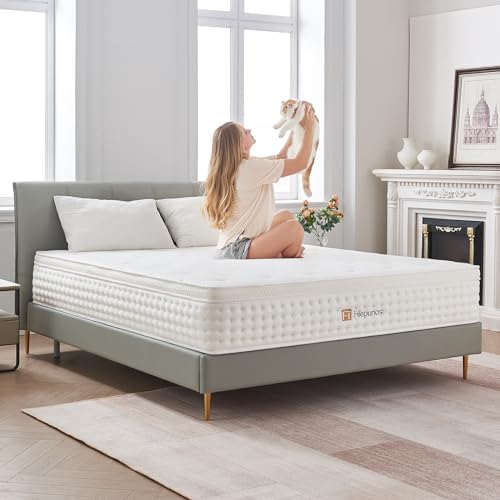 Hiepunos Matelas Hybride 180x200 cm, 26 cm, H3 Mi-Ferme, 7 Zones de Confort