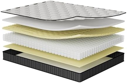 Zinus Matelas 140x190 cm Memoire de Forme - Épaisseur 25 cm - Matelas 2 Places - Hybride Mousse & Ressorts Ensachés - Durable & Respirant - Certifié Oeko-TEX - Image 9