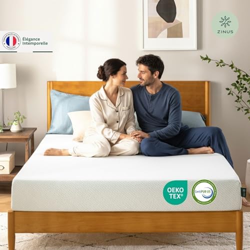 Zinus Matelas 140x190 cm Memoire de Forme Infusé au Thé Vert - Épaisseur 20 cm - Soutien Ergonomique 7 Zones - Fermeté Moyenne - Certifié Oeko-TEX - Respirant & Fraîcheur Durable - Image 14
