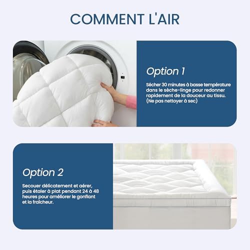 BedStory Surmatelas 140 x 190cm Blanc, surmatelas Ultra-Doux avec Poches Profondes, protège-Matelas Lavable en Machine, adapté aux Matelas jusqu'à 40 cm d'épaisseur - Image 7