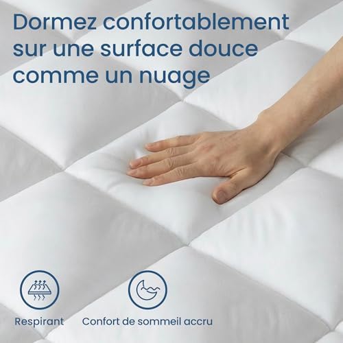 BedStory Surmatelas 140 x 190cm Blanc, surmatelas Ultra-Doux avec Poches Profondes, protège-Matelas Lavable en Machine, adapté aux Matelas jusqu'à 40 cm d'épaisseur - Image 3
