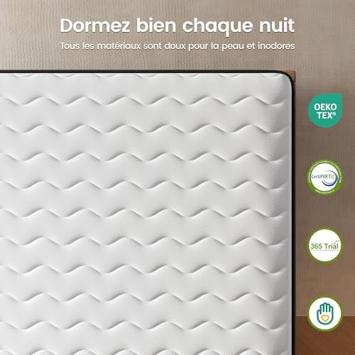 BedStory Matelas Ressorts Ensaches - Mémoire de Forme - 140x190-30CM - Image 2