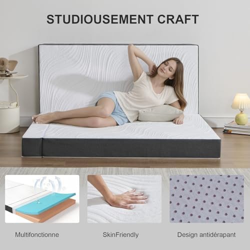 Twirest Matelas Pliant Mousse à Mémoire, 120 x 190 x 10 cm, 1 Personne - Image 3