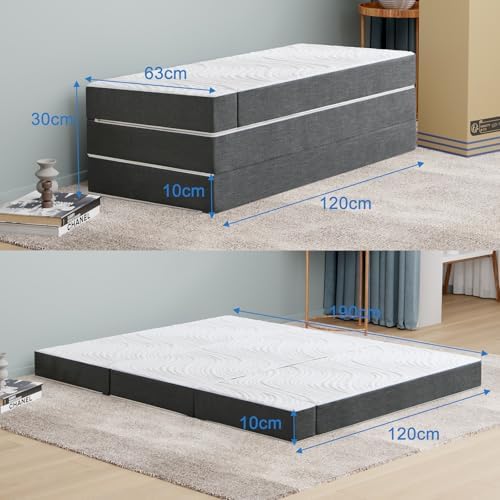 Twirest Matelas Pliant Mousse à Mémoire, 120 x 190 x 10 cm, 1 Personne - Image 9