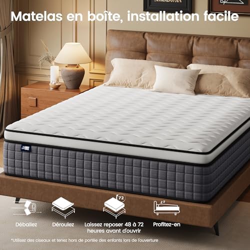 BedStory Matelas Ressorts Ensaches - Mémoire de Forme - 140x190-30CM - Image 9