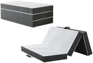 Twirest Matelas pliant 4 pièces, 90 x 200 x 15 cm - Matelas d'invité avec housse lavable - Cube disque intervertébral pliable et respirant - Matelas pliable pour adultes, lit d'invité, voyage, camping