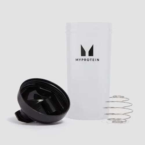 Myprotein Shaker Protéiné 600 ml Transparent/Noir avec bille mélangeuse | Shaker fitness ergonomique | Sans grumeaux | Léger et résistant | Idéal pour protéines en poudre et boissons sportives