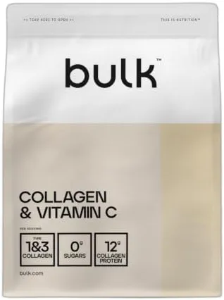 Bulk Collagène et Vitamine C en Poudre, Vanille, 500 g