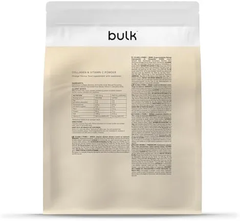 Bulk Collagène et Vitamine C en Poudre, Vanille, 500 g