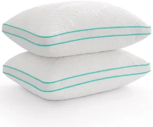 amz-31cd-x1st5l-6014c4f1 Twirest Lot de 2 oreillers en mousse à mémoire de forme déchiquetée, oreillers hypoallergéniques pour un sommeil confortable, lavables en machine, taille standard (51 x 66 cm)