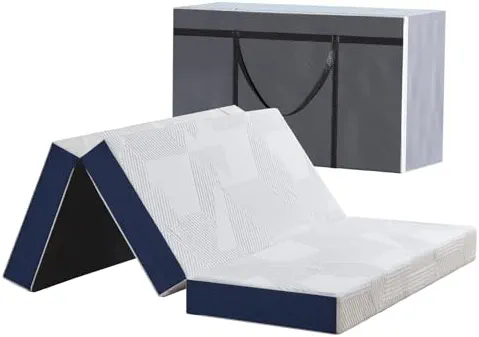 Hiimgo Matelas Pliable 140x190x10cm Mousse à Mémoire de Forme en Gel