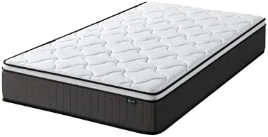 Zinus Matelas 90x190 cm Memoire de Forme Tight Top - Épaisseur 25 cm - Ressorts Ensachés & Mousse Haute Densité - Certification Oeko-TEX - Soutien Ergonomique - Fabriqué Selon Les Normes Françaises