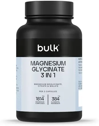 Bulk Magnésium 3-en-1 Complexe | 900mg à haute absorption | Complément magnésium triple force bisglycinate, citrate, malate | Soutient la fonction musculaire, l’énergie, la récupération | 90 comprimés