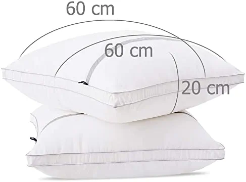 BedStory Oreillers 60x60 Lot de 2, Anti-acarien et Hypoallergénique, Oreiller Gonflant avec Garnissage de 3D Fibre Polyester, Confortable et Respirable, et Peut Utilisé comme Coussin de Canapé