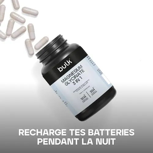 Bulk Magnésium 3-en-1 Complexe | 900mg à haute absorption | Complément magnésium triple force bisglycinate, citrate, malate | Soutient la fonction musculaire, l’énergie, la récupération | 90 comprimés