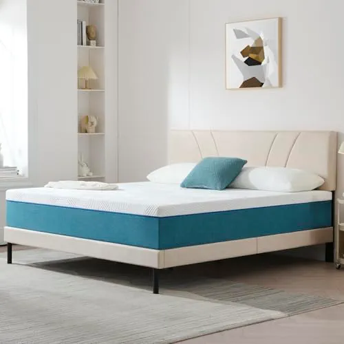 Hiimgo Matelas orthopédique en mousse à froid, dureté moyenne (H3), hauteur 20 cm, avec housse, amovible et lavable