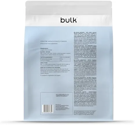 Bulk Créatine Monohydrate Poudre, Non aromatisé, 500 g