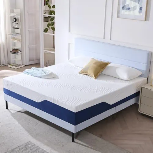 Hiimgo Matelas simple en mousse à mémoire de forme ferme moyenne 90 x 190 x 20 cm