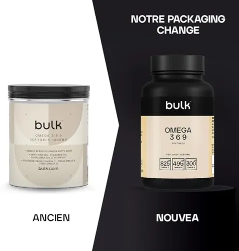 Bulk Gélules Oméga 3 6 9, 1000 mg, paquet de 90
