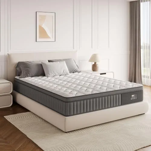 BedStory Matelas 140x190x20cm, Matelas à Ressorts ensachés et à mémoire de Forme, Renfort périphérique Ergonomique Matelas, Durable et Doux pour la Peau, Durable et Respirant