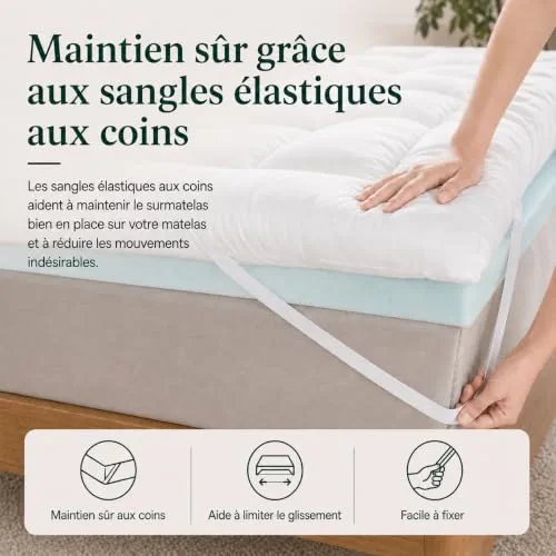 Zinus Surmatelas 140 x 190 cm, 10 cm, Mousse à mémoire de Forme au Gel