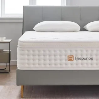 Hiepunos Matelas 160x200 cm, Épaisseur 26cm, Matelas Hybride, Matelas à Ressorts Ensachés et à Mémoire de Forme, H3 Moyenne Ferme, 7 Zones de Confort, Respirant, Soutien Parfait