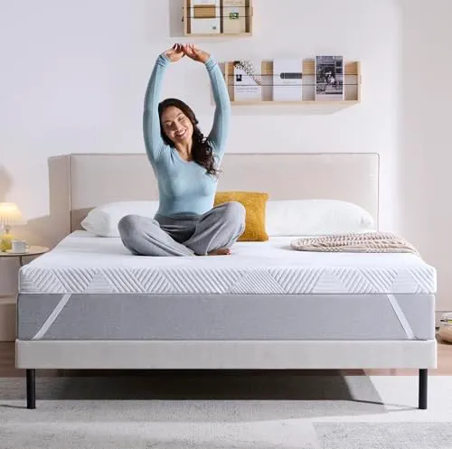 Twirest Surmatelas 140 x 200 cm, 5 cm d'épaisseur, Topper 140x200cm avec un noyau confortable en mousse à haute résilience, Housse respirante et lavable, pour lit à sommier tapissier, caravane