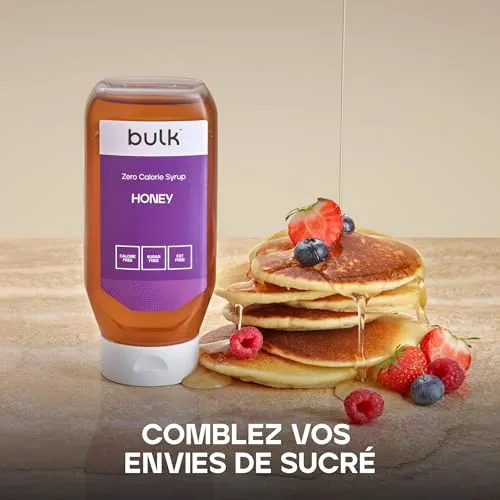 Bulk Sirop Zèro Calorie, Sans sucre, Sans Sucre, Miel, 400 ml