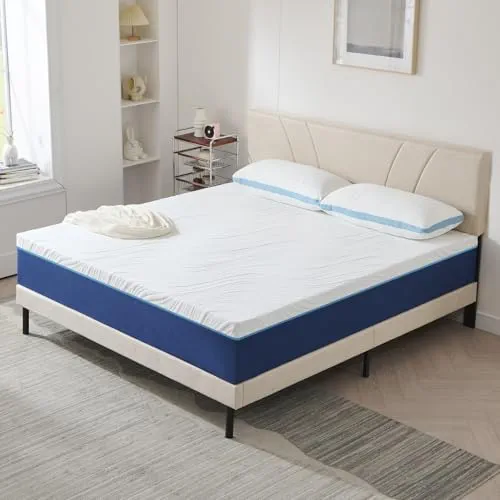 Hiimgo Matelas en mousse froide 7 zones - Hauteur : 90 x 200 cm - Dureté 3 & 4 (H3 et H4) - Ergonomique - Matelas roulant respirant avec housse en tissu amovible