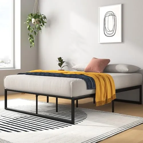 Zinus Lorelai Sommier métallique | 90 x 190 cm | 36 cm de Haut | Support de Lattes en Acier | Espace de Rangement sous Le lit | pour Adultes, Enfants, Adolescents | Assemblage Facile | Noir