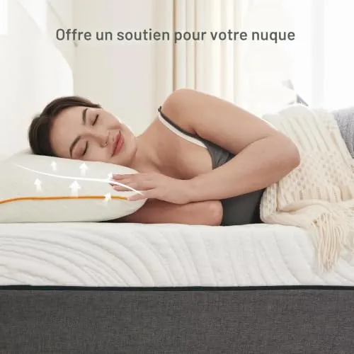 Twirest Oreiller 40x40 cm (1er Set), Oreiller en mousse à mémoire de forme - Oreiller de sommeil garni, Oreiller réglable en hauteur avec fermeture éclair, Housse d'oreiller amovible/lavable