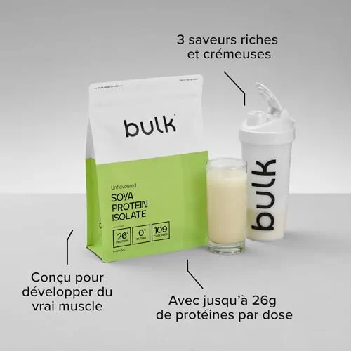 Bulk Isolat De Protéine De Soja, Protéine Vegan en Poudre, Nature, 1 kg