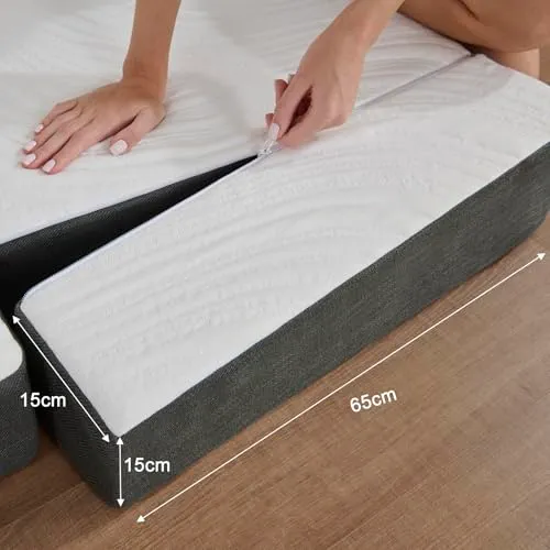 Twirest Matelas pliant 4 pièces, 120 x 195 x 15 cm, matelas d'invité avec housse lavable, cube disque, pliable et respirant – Matelas pliable pour adultes, lit d'invité, voyage, camping, 15 cm