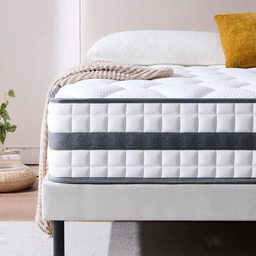 Twirest Matelas 140x190x22 cm Matelas à Ressorts ensachés individuels